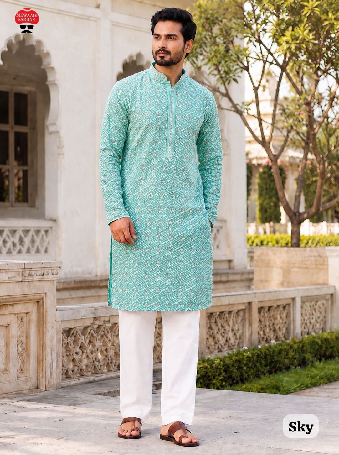 Chikankari Long kurta payjama - Image 5