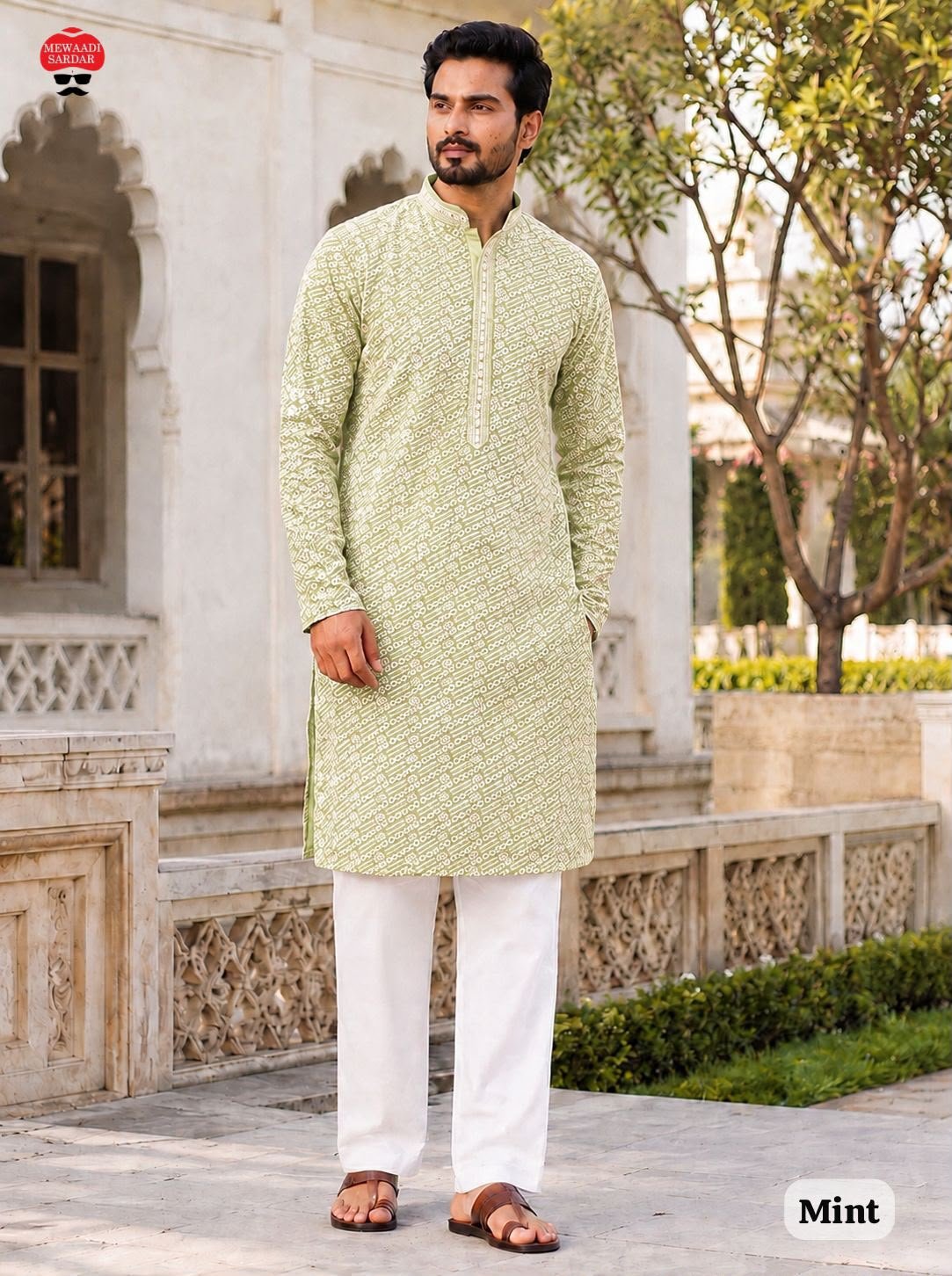 Chikankari Long kurta payjama - Image 2