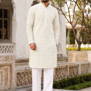 Chikankari Long kurta payjama