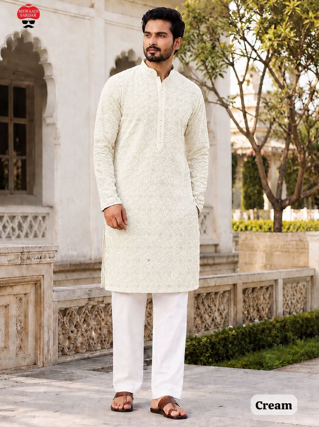 Chikankari Long kurta payjama